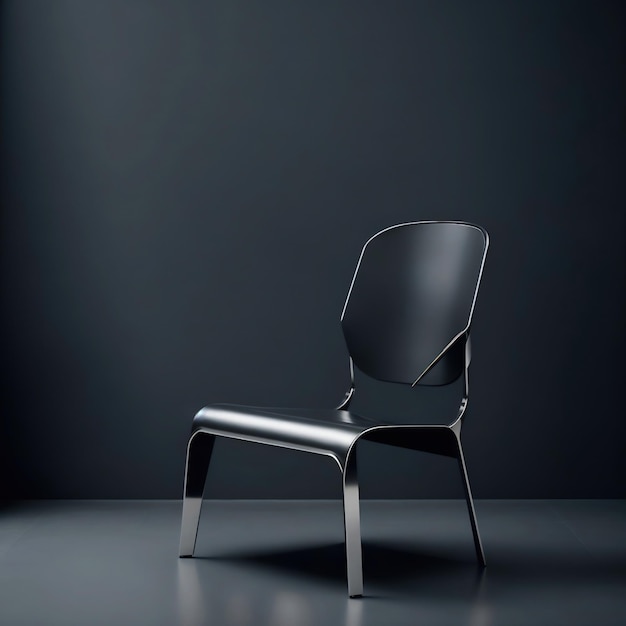 A black chair in a black background