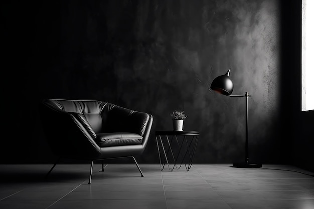 Black chair and sofa Minimalism