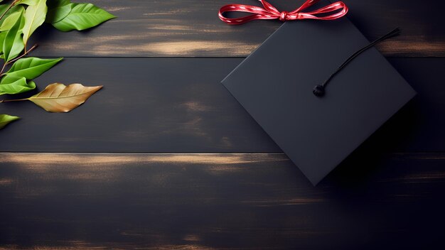 Photo black chalkboard with copy space for greeting card graduation generative ai