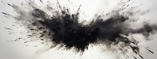 Photo black charcoal powder dust paint white explosion explode burst isolated splatter abstract powder charcoal background black smoke particles explosive carbon pattern coal makeup dark splash bomb piece