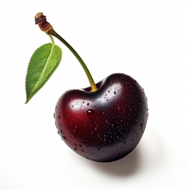 black cherry on white background