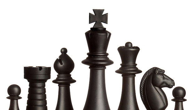 Photo black chess figures