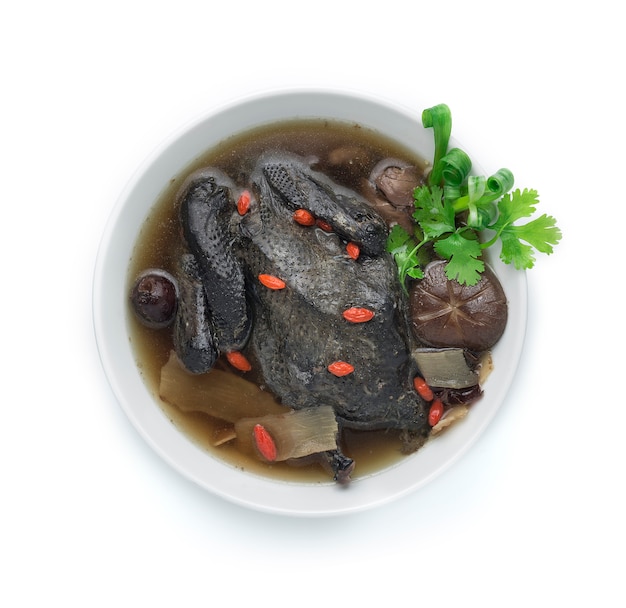 Black Chicken Soup with Chinese Herbs