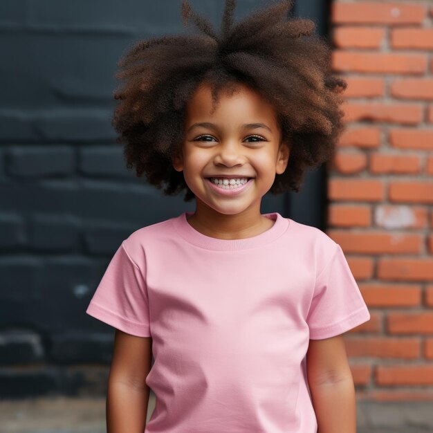 Black children wearing blank tshirt for mockup