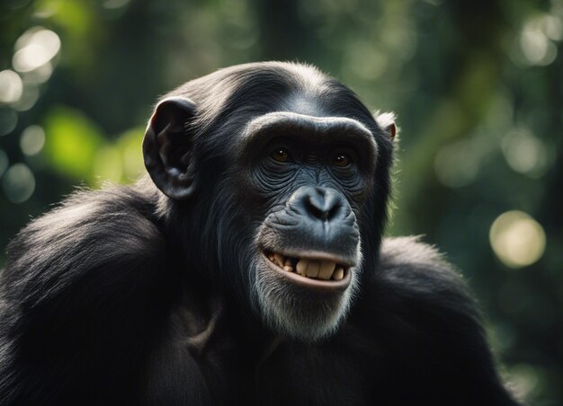 Photo a black chimpanzee