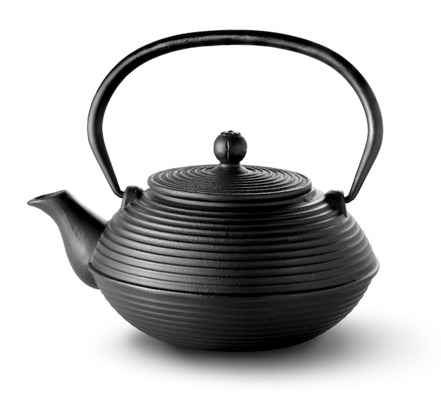 Black chinese teapot isolated on a white background