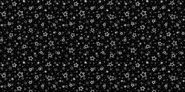 Black Christmas Achtergrond Witte grote en kleine sterren