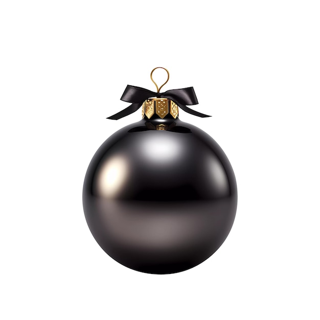 Black christmas ball realistic d style