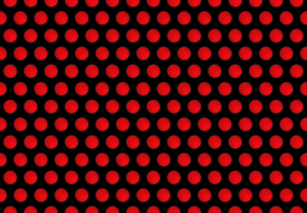 black circular hole pattern grate on red wall background