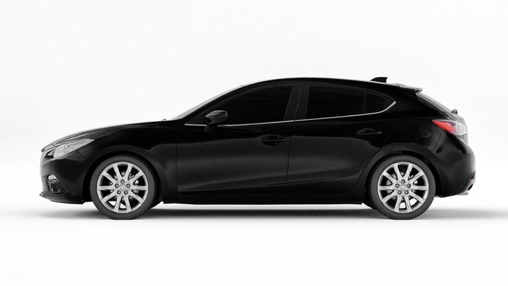 Photo black city car creative design in 3d rendering