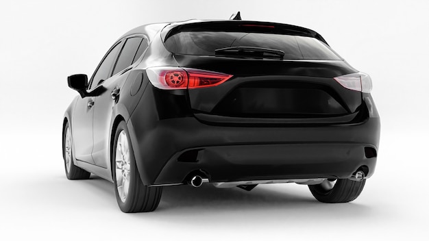 あなたの創造的なデザインの3Dレンダリングのための空白の表面を持つ黒い都市の車