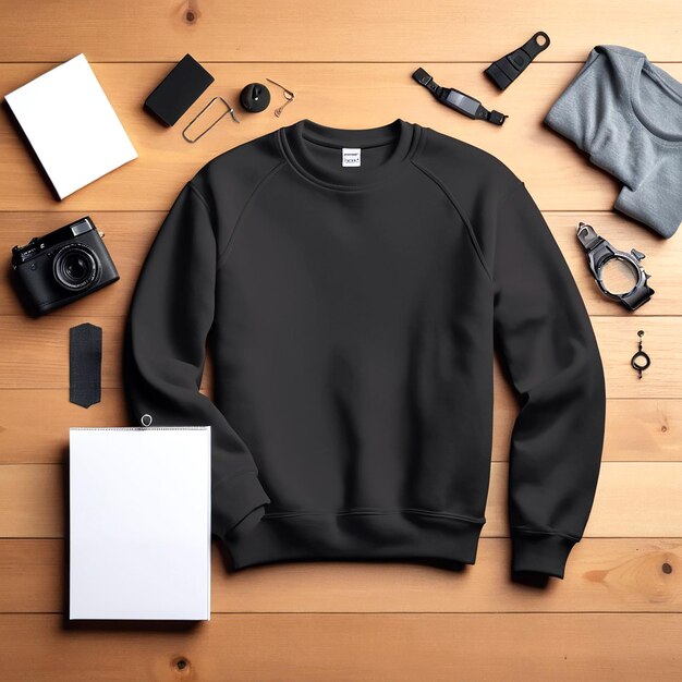 Black Clean Blank Sweatshirt