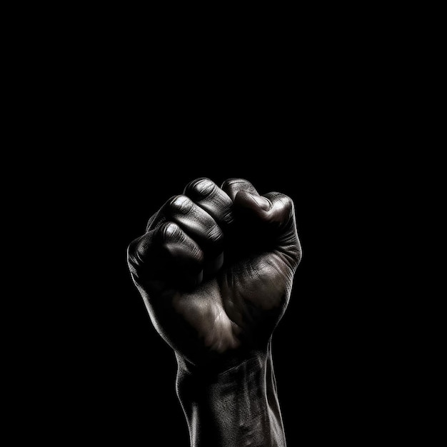 Black clenched fist raised up black lives matter blackout tuesday blackout week racial injustice bla