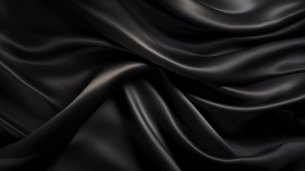 Black cloth waves background texture