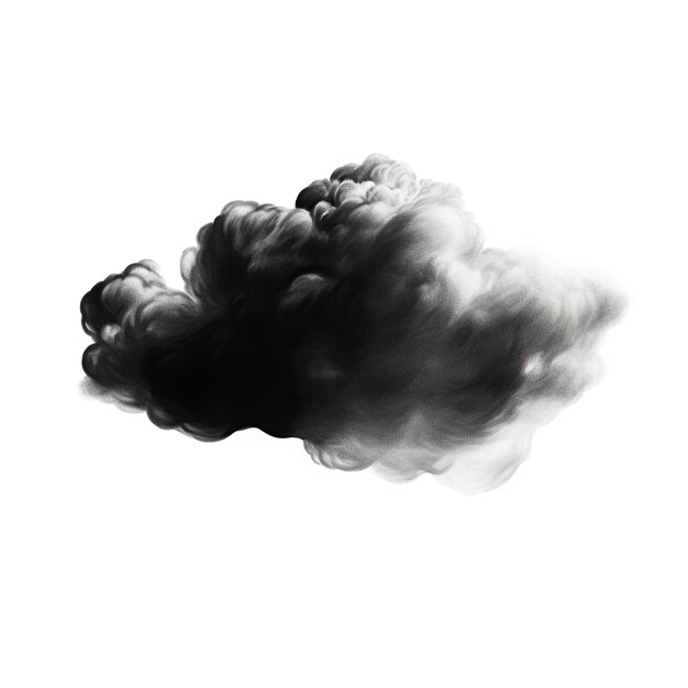 Photo black cloud cutout on white background