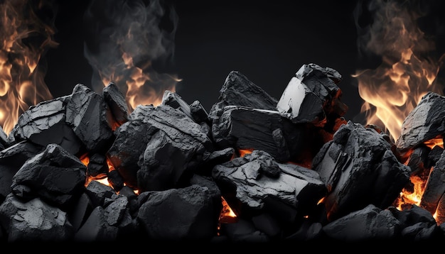 Photo black coals background