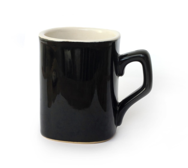 Black coffee cup over white background