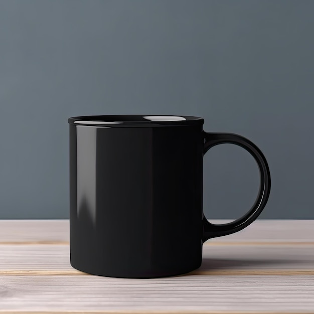 black coffee mug mockup with awesome background