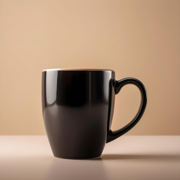 Photo black coffee mug with background