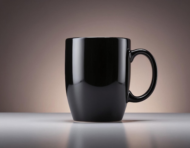 Photo black coffee mug