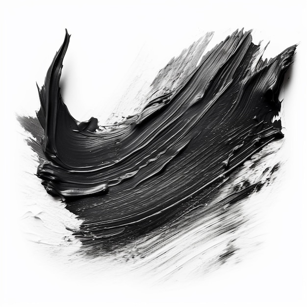Foto una forma astratta di acquerello di colore nero su uno sfondo bianco