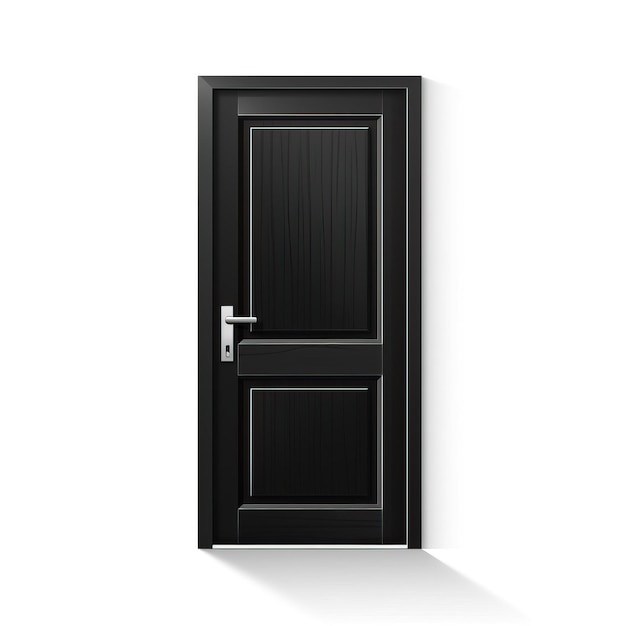 Black color Door cartoon vector white background isolated
