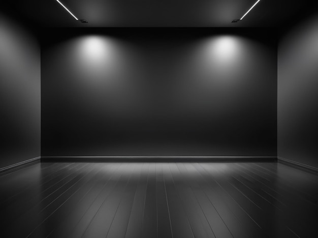 Black color gradient room background