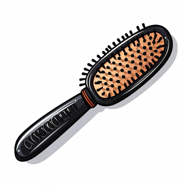 Photo black color hairbrush cartoon vector white background iso