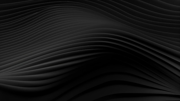 Black color wavy curved lines textured wallpaper for background