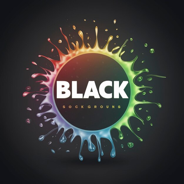 Photo black colorful splash 3d background