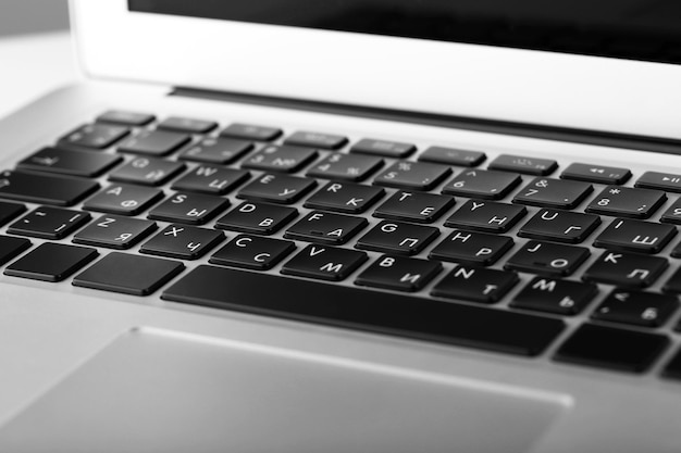 Black computer keyboard closeup