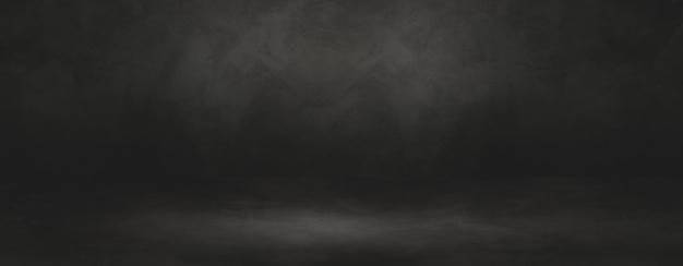 Black concrete interior background banner