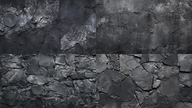 Black concrete wall grunge stone texture dark grayGenerative AI