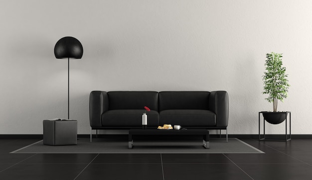 Black  contemporary living room