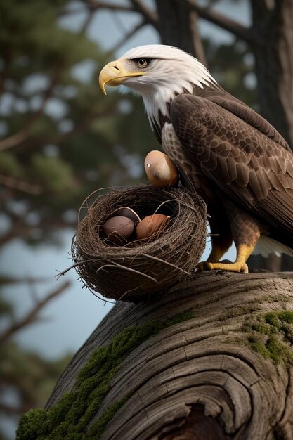 Black Cormorants nests on a dead tree branches