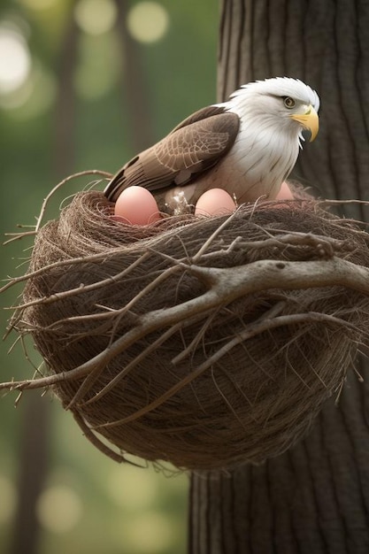 Black Cormorants nests on a dead tree branches