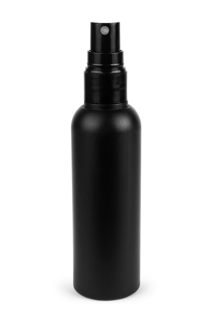 Photo black cosmetic bottles isolated on white