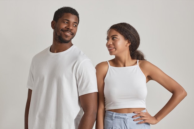 Black couple in studio mnimal