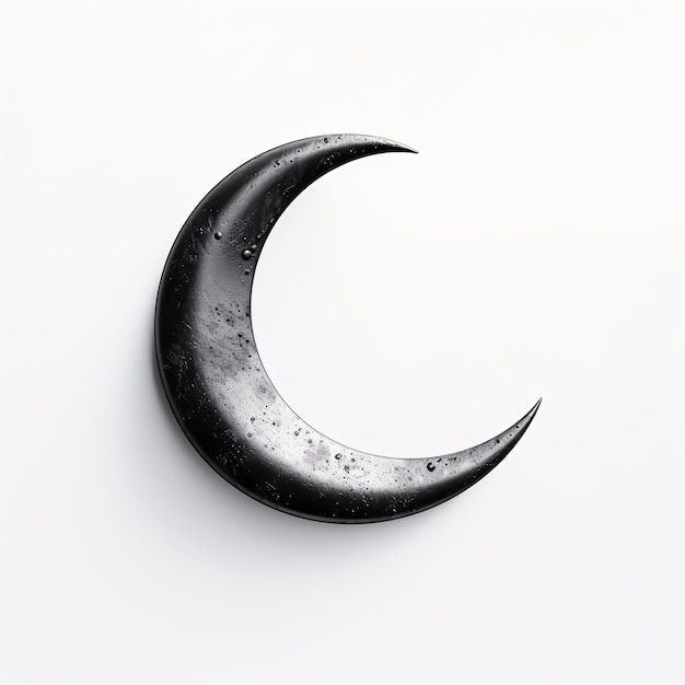 Photo a black crescent moon with water drops