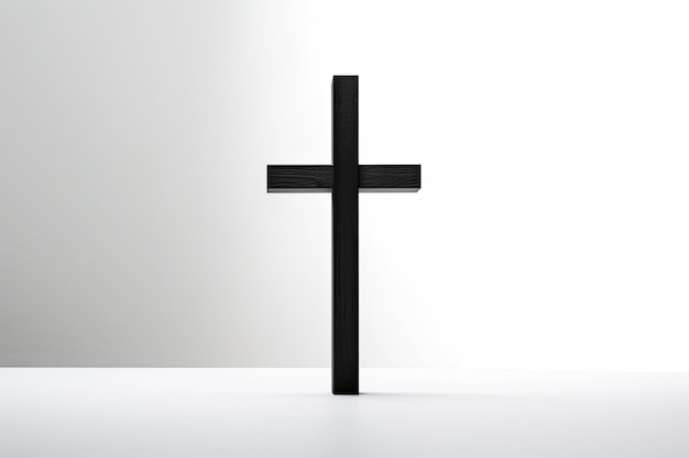 a black cross on a white surface