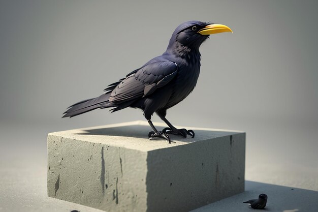 black crow drinking water