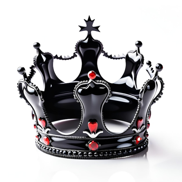 Black Crown Isolated on Transparent Background