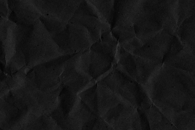 Black Crumpled Paper Texture Background