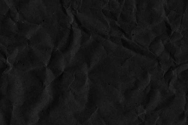 Black Crumpled Paper Texture Background