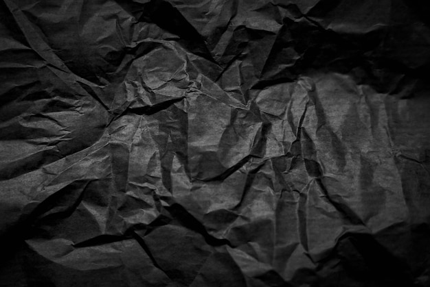 Black crumpled paper texture