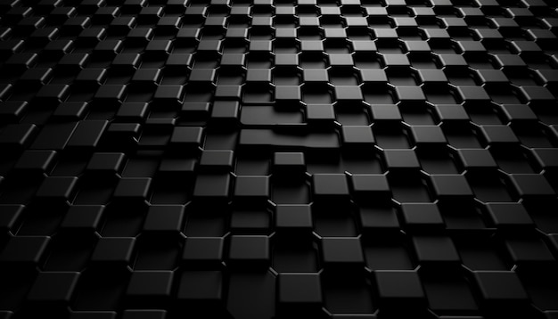 Black cubes on a black background