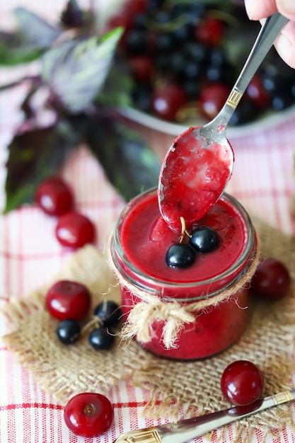 Black currant cherry smoothie.