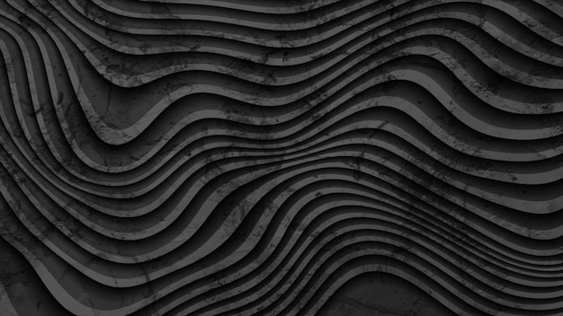 Photo black curved waves abstract grunge background