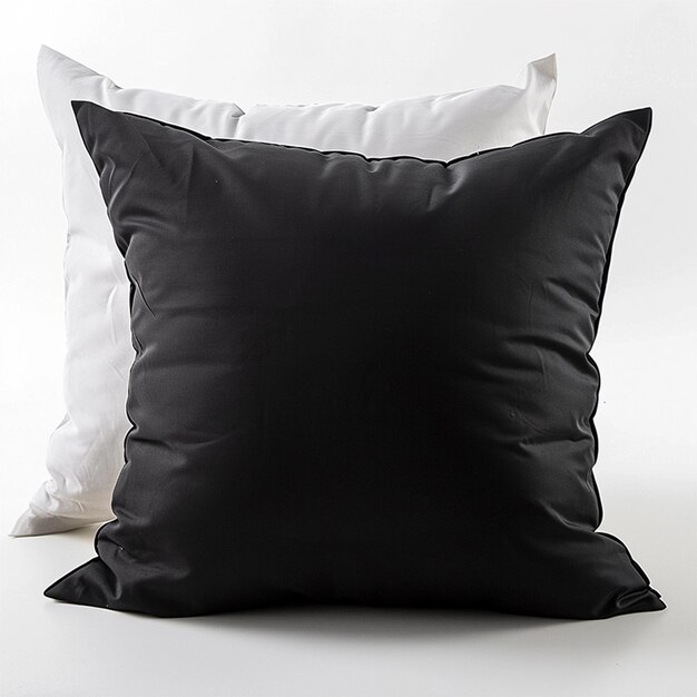 Photo a black cushion cover with filled