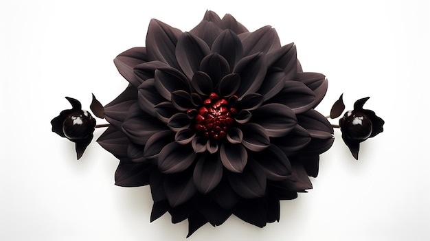 Black dahlia on a white isolated background